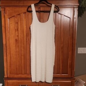 Vince Sleeveless Cream Midi Dress